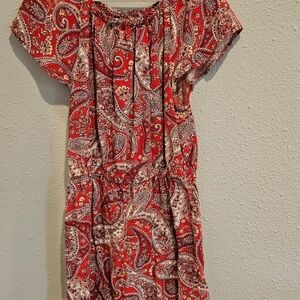 Old Navy Red and White Flutter Sleeve Sundress